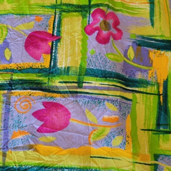 VINTAGE HAWAII NEON BRIGHT FLORAL SLIT HAWAIIAN PINK YELLOW MAXI DRESS XS SMALL - Picture 5 of 16